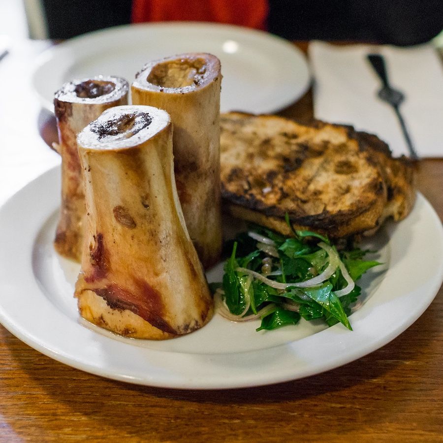A plate of roasted bone marrow.