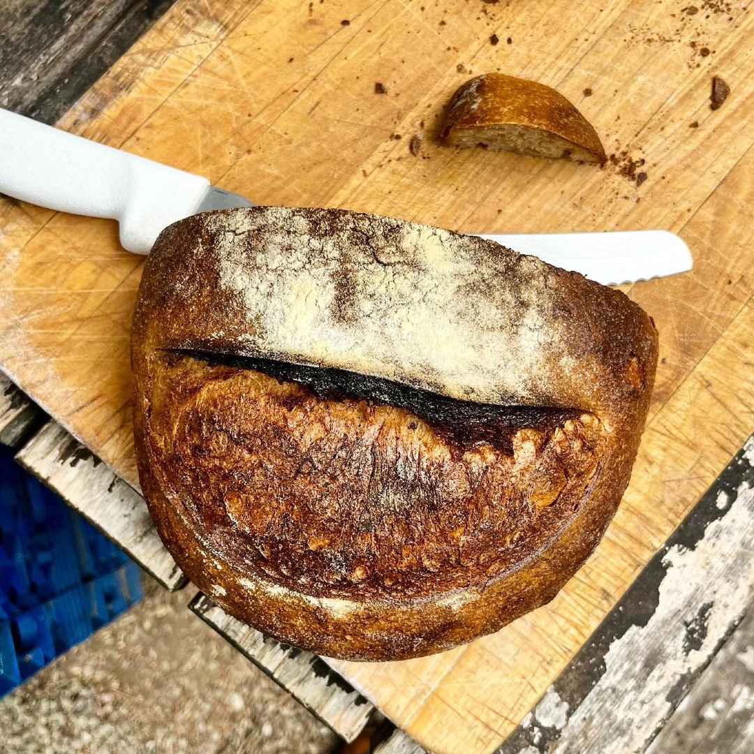 A loaf of sourdough bread.